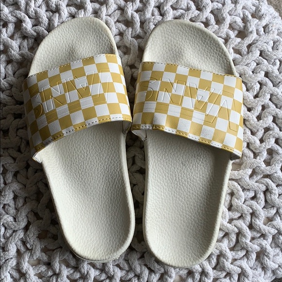 yellow vans slides